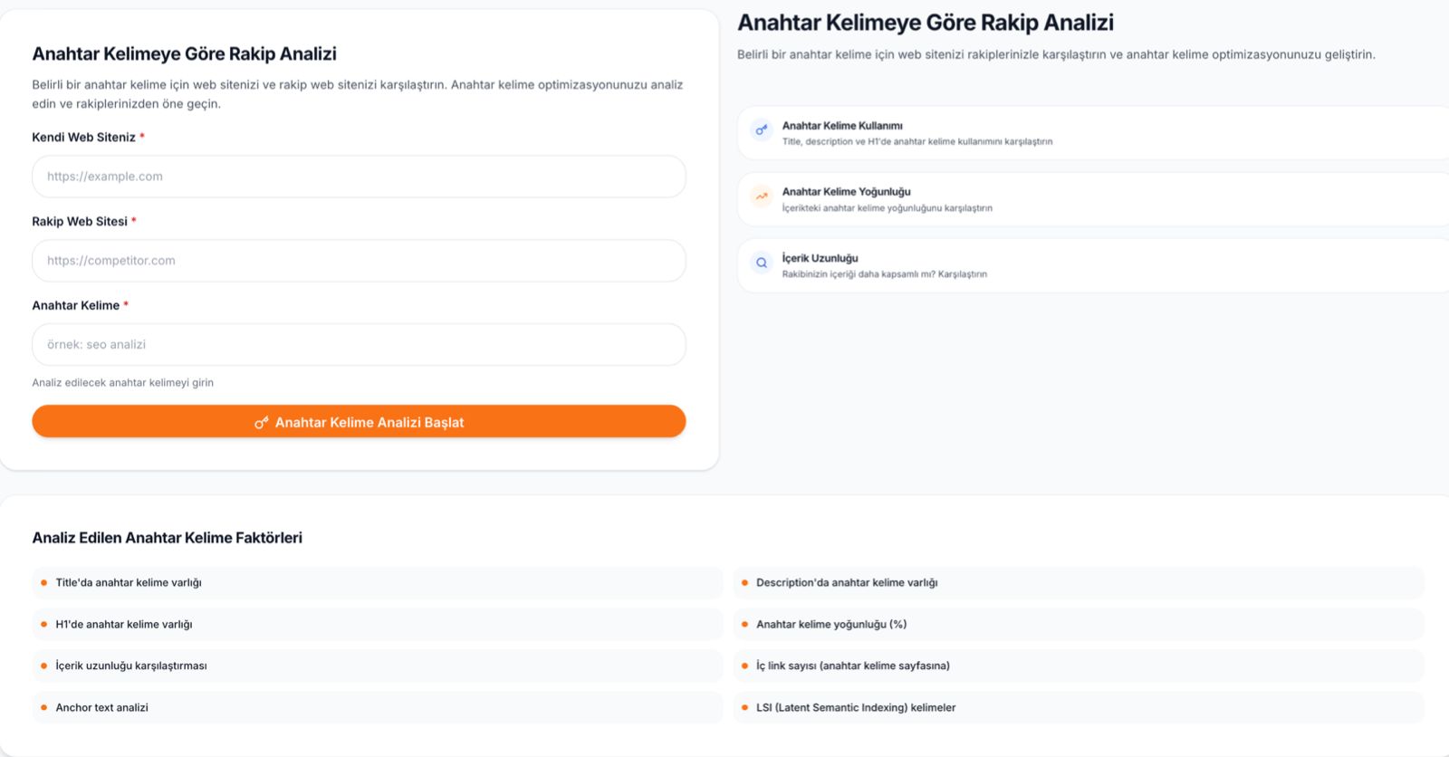 SEO danışmanlığı kapsamında rakip analizi raporu